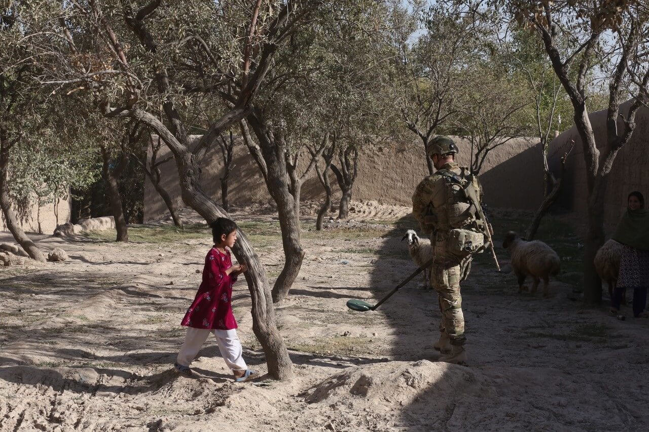 SPR Reece Kennedy, 5 Section, 2 Troop on patrol in Uruzgan Province, Afghanistan in 2013.